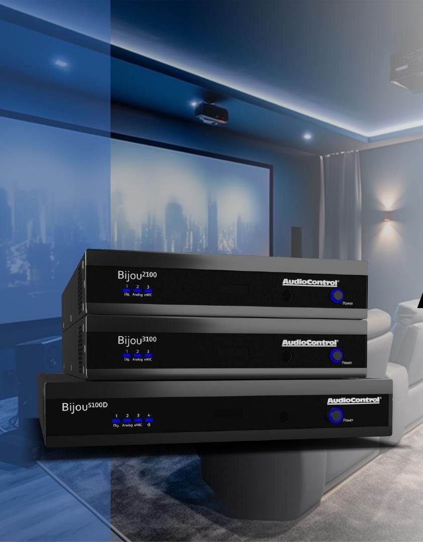 Bijou 2100, 3100 and 5100D amplifiers in a home theater