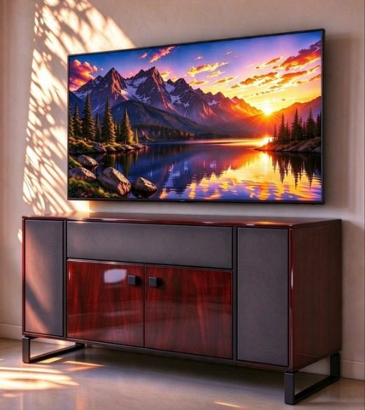 TV credenza in deep red gloss